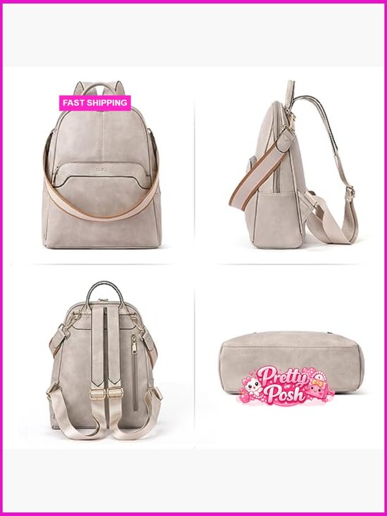 PU Leather Convertible Backpack Shoulder Bag Travel Purse main image 7